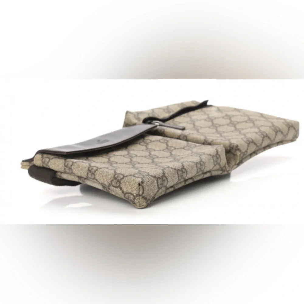 Gucci GG Monogram Double Pocket Belt Bag Dark Brown - used/shows wear - Picture 4 of 12